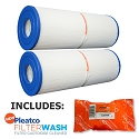 2 Pack Pleatco Spa Filter Cartridge Dynamic Series IV DFM DFML Series II III RTL/RCF-50 Series I RDC-50 RDC50S w/ 1x Filter Wash