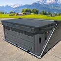 Puri Tech Fold Spa Cover Lift, Bottom or Deck Mount, Powder Coated Aluminum - Silver