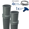 Puri Tech Heavy Duty Above Ground Filter Hose, clamps, 1.25 in x 3 ft - 2 Pack