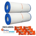 2 Pack Pleatco Spa Filter Cartridge Dynamic Series IV DFM DFML Series II III RTL/RCF-50 Series I RDC-50 RDC50S w/ 6x Filter Washes
