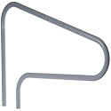 S.R. Smith Sealed Steel 3-Bend Deck Mounted Swimming Pool Hand Rail, Matching Escutcheons - Gray