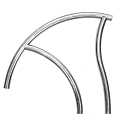 Inter-Fab DR-G3D065-SINGLE Stainless Steel Pool Grab Rail Ladder Designer Handrail, Single