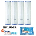 Pleatco Cartridge Filter PA106-4 Pack of 4 Hayward C4025 CX880XRE C-7488 w/ 1x Filter Wash
