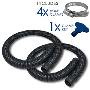 Puri Tech Durable Pool Filter Hose, Above Ground, 4 Hose Clamps, 1.25 in  x 3 ft - 2 pack
