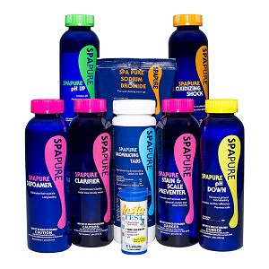 SpaPure Complete Bromine Care Kit Shock pH Up Down Clarifier Tabs C003467-CS6X1K