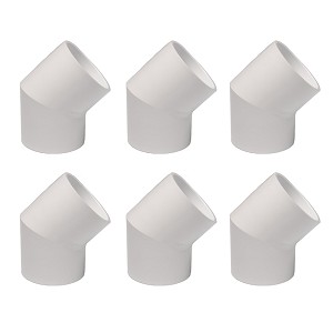 Puri Tech Schedule 40 PVC Fitting 2"" 45 Degree Ell Slip x Slip 6 Pack
