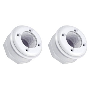 2 Pack Hayward Wall Fitting Nylon FiberGlass White 1.5 FPT