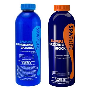 SpaPure Granulated Chlorine 2 lb and SpaPure Oxidizing Shock 2.2 lb