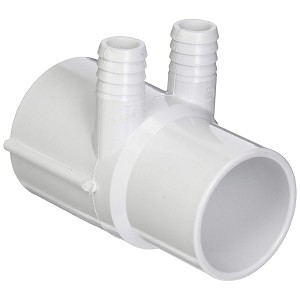 Waterway Plastics 806105121240 2" S X 2" Spigot X (2) 3/4" RB Spa Manifold