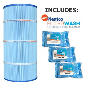 Pleatco Cartridge Filter PSR70-M4 Sta-Rite Posi-Flo II PTM70 T-70TX T-70TXR 70GPM-TX 70TX 70TXR open w/12 concentric slots WC108-572SX  (Antimicrobial) w/ 3x Filter Wash