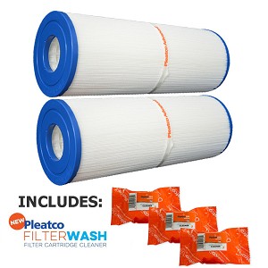 2 Pack Pleatco Spa Filter Cartridge Dynamic Series IV DFM DFML Series II III RTL/RCF-50 Series I RDC-50 RDC50S w/ 3x Filter Washes