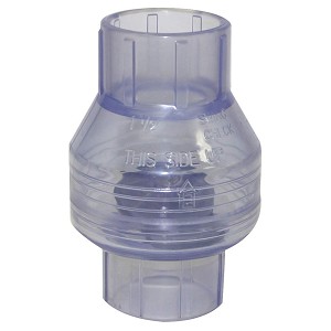 Valterra PVC Swing Check Valve Slip (No Spring) Clear Blue 1-1/2" 200-C15W 