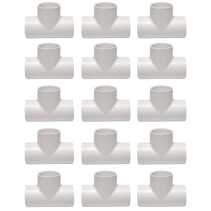 Puri Tech Schedule 40 PVC Fitting 2"" Tee Slip x Slip x Slip 15 Pack