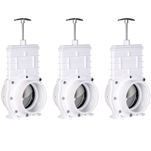 Valterra PVC Gate Valve for Irrigation Landscape and More - Slip x Slip Connection 4" White - 6402 3 Pack