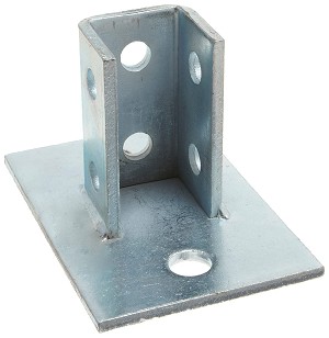 DiversiTech 17450 Post Base Single Channel, 2 Hole, Standard, 3-1/2" Channel