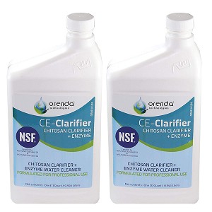 Orenda CE Clarifier Chitosan Plus Enzyme All Natural Pool Cleaner 1 Quart 2 Pk