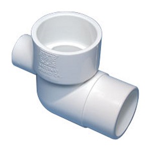 Waterway Plastics 90 Street Ell 1.5"" S X 1.5"" Spg X 1/2"" S Outlet