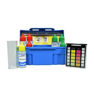 Taylor Technologies 6-Way Test Kit for Total Chlorine, Bromine, pH , Alkalinity - .75 oz bottles