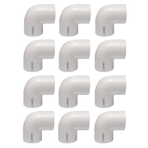 Puri Tech Schedule 40 PVC Fitting 1.5"" 90 Degree Ell Slip x Slip 12 Pack