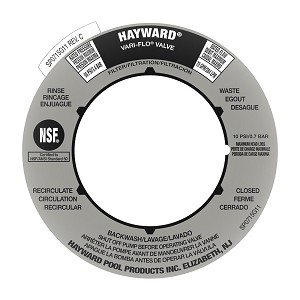 Hayward Label Plate, for SP0715 and SP0716, 2 Inch Vari-Flo Valves